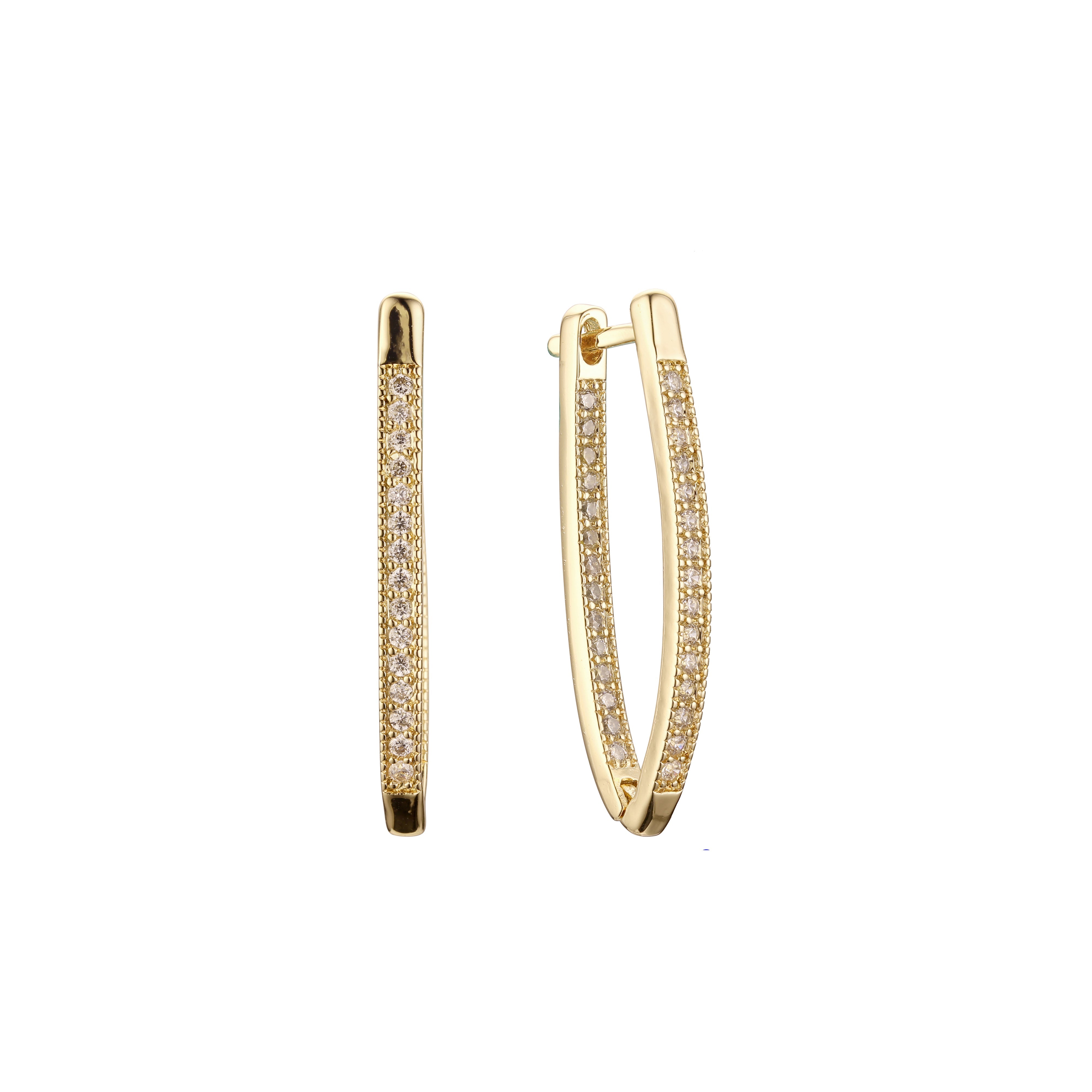 .Tall earrings in 14K Gold, White Gold, Rose Gold plating colors