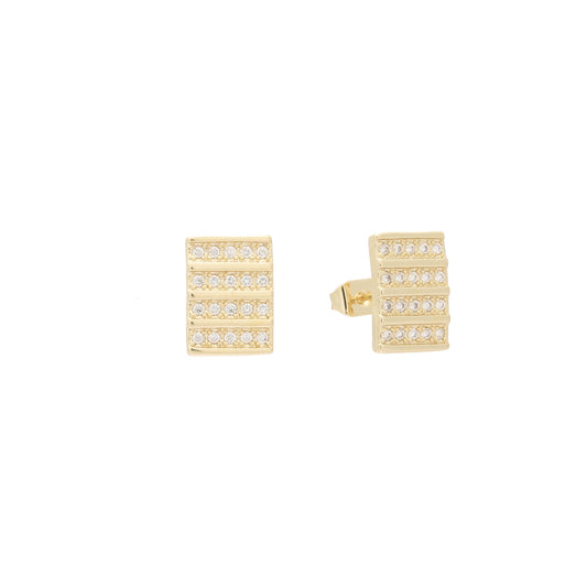 Stud cluster earrings in 14K Gold, Rose Gold plating colors