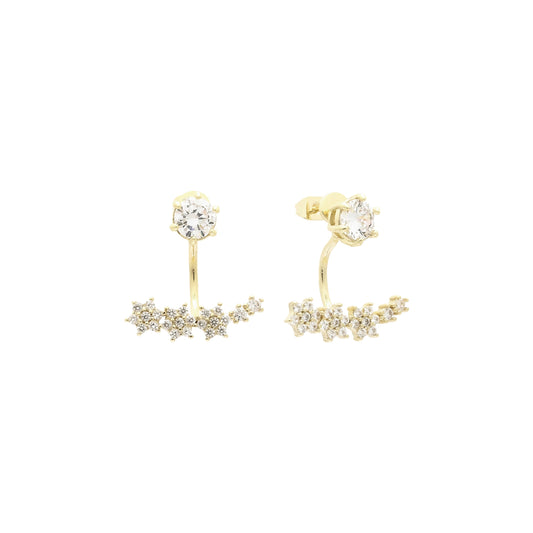 Star jacket stud earrings in 14K Gold, Rose Gold plating colors