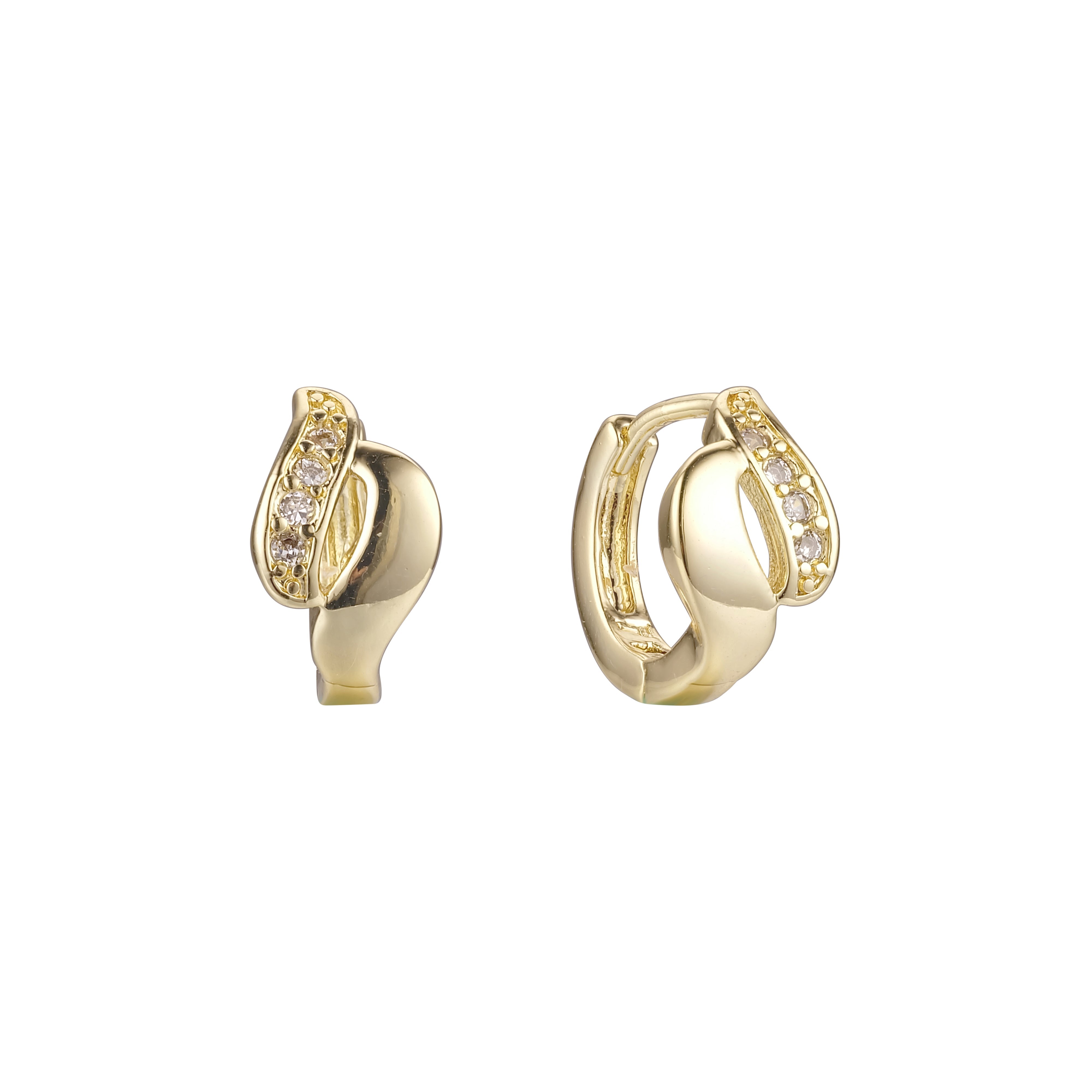 14k gold huggie earrings