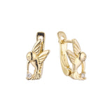 .Mia's Humming Bird - Bird child earrings in 14K Gold, Rose Gold plating colors