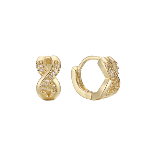 Huggie child earrings in 14K Gold, Rose Gold plating colors