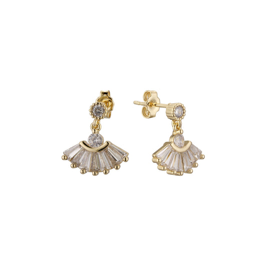 Dancer cluster stud earrings in 14K Gold, Rose Gold plating colors