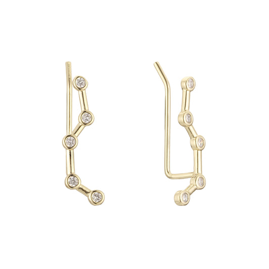 Constellation crawler earrings in 14K Gold, Rose Gold plating colors
