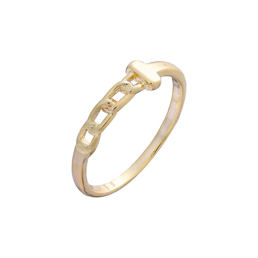 Chain link rings in 14K Gold, Rose Gold, two tone plating colors