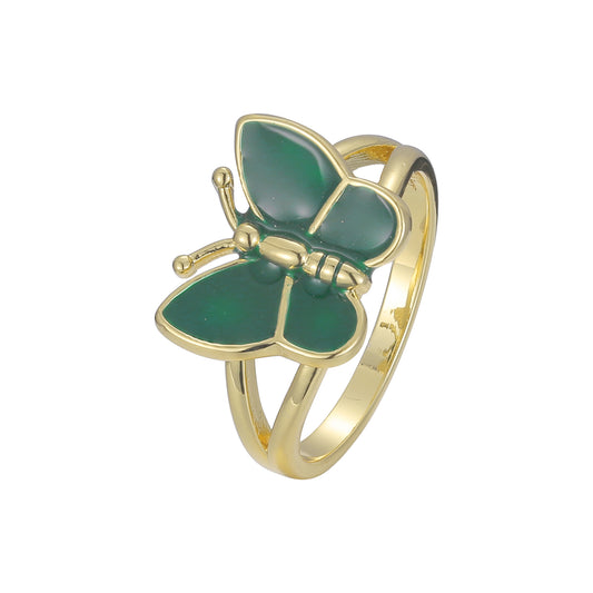 Butterfly fashion rings plated in 14K Gold