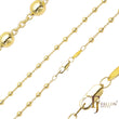 .Cable link beads chains plated in White Gold, 14K Gold, Rose Gold, two tone