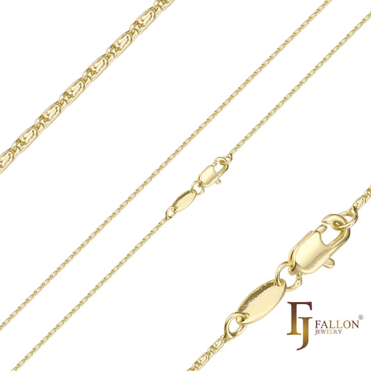 Ultra thin snail chains plated in 14K Gold
