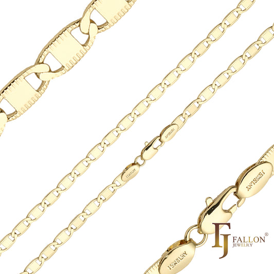 Mariner link hammered chains plated in 14K Gold, 18K Gold
