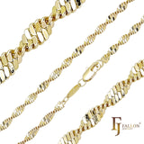 .Double singapore link chains plated in 14K Gold, 18K Gold, Rose Gold, White Gold, two tone