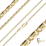 Classic rounded flank Snail link 14K Gold, White Gold chains