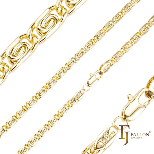 Snail chains plated in 14K Gold