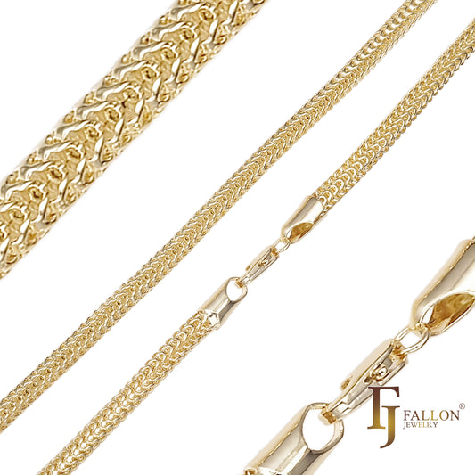 Snake Chains plated in 14K Gold, Rose Gold