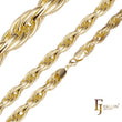 Wide rope round cable triple link chains plated in 14K Gold