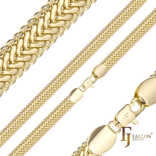 Snake hammered chains plated in 14K Gold