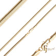 Flat skeleton Snake chains plated in White Gold, 14K Gold, Rose Gold