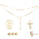 Italian Virgin of Guadalupe Catholic Rosary Necklace plated in 18K Gold, 14K Gold, 14K Gold two tone