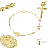 Italian Virgin of Guadalupe Catholic 14K Gold Rosary Necklace