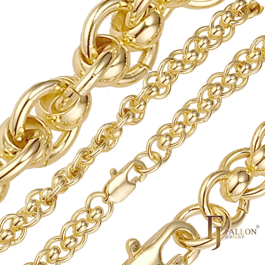 chain plated in 14k gold fancy rolo and bead