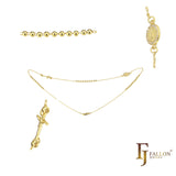 Italian Virgin of Guadalupe Catholic Rosary Necklace plated in White Gold, 14K Gold, 18K Gold