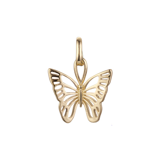 Great butterfly pendant in Rose Gold, 14K Gold plating colors