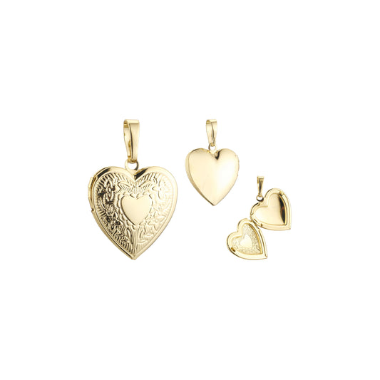 Openable heart in heart 14K Gold pendant