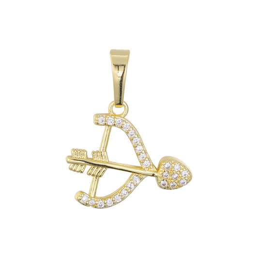 Bow with arrow of love 14K Gold pendant