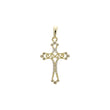 14K Gold Latin cross budded pendant