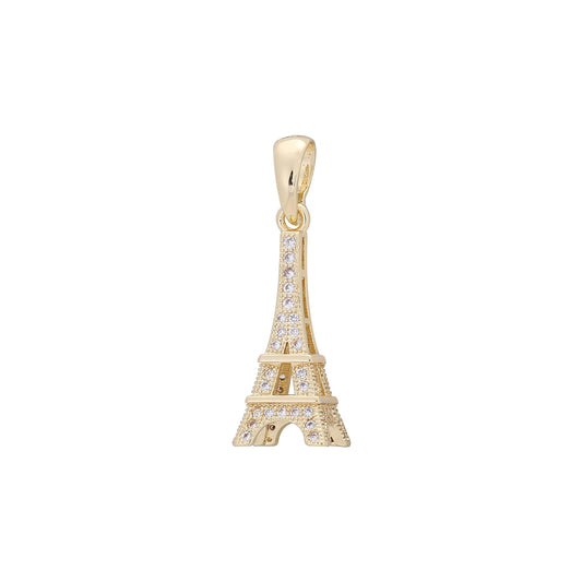 14K Gold Eiffel Tower pendant