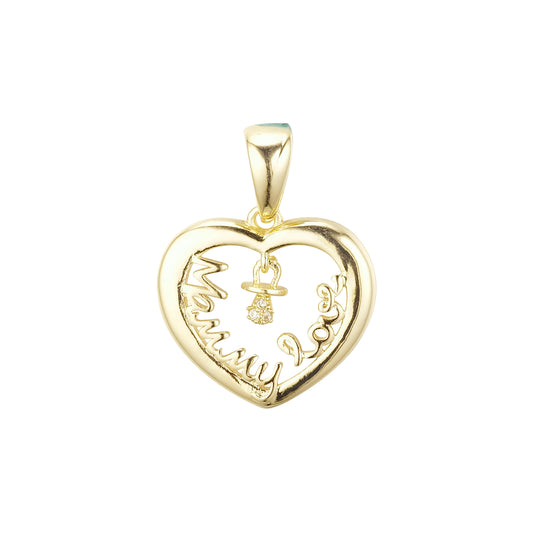 14K Gold heart pendant of mummy's love