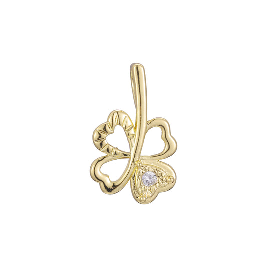 Clover pendant in Rose Gold, 14K Gold, Rose Gold two tone plating colors
