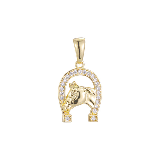 Horseshoe pendant in Rose Gold, 14K Gold plating colors