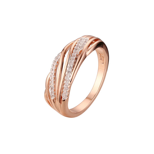 Rose Gold two tone cluster rings