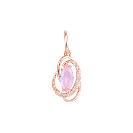 Solitaire pendant in Rose Gold two tone, 14K Gold plating colors