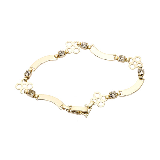 Bar Link Bracelets Plated In 14K Gold, 18K Gold Colors