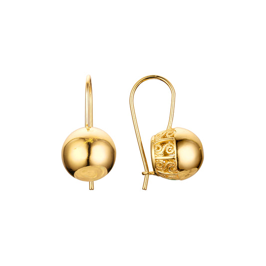 .Oksana's Beads - Beads lantern wire hook earrings in 14K Gold, 18K Gold, Rose Gold plating colors