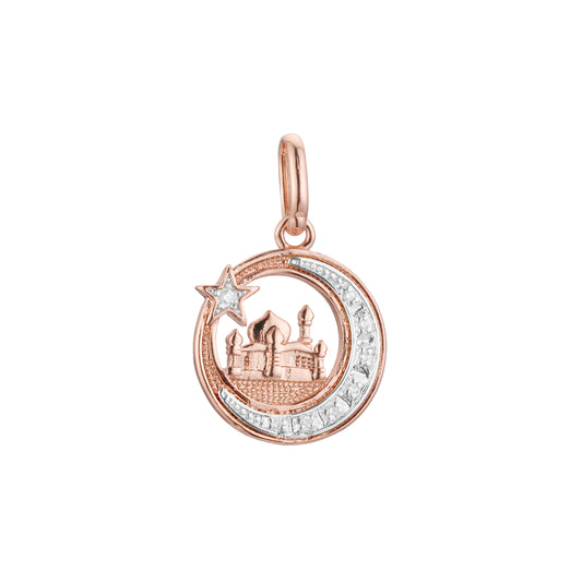 Islamic temple Pendant in Rose Gold two tone, 14K Gold plating colors