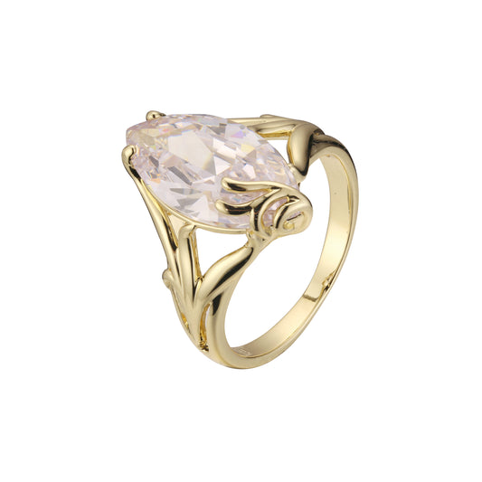 14K Gold solitaire design rings with Marquise stone
