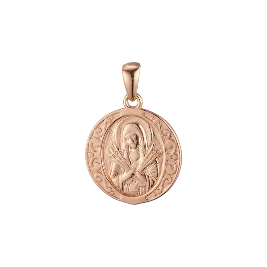 Our Lady of Seven Sorrow rose gold pendant