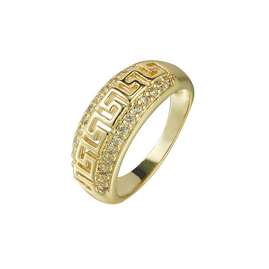 14K Gold Greek key rings