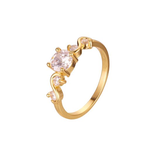 Cluster stackable rings in 18K Gold, White Gold, 14K Gold, Rose Gold plating colors