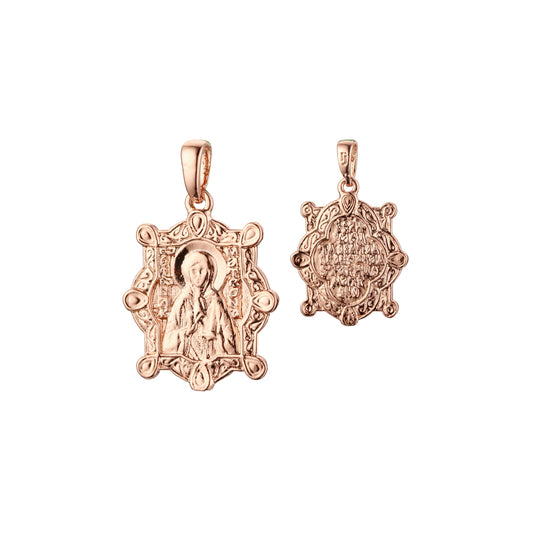Saint Matrona pendant in Rose Gold, White Gold plating colors