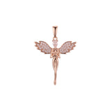 Angel wings pendant in Rose Gold two tone, White Gold, 14K Gold plating colors