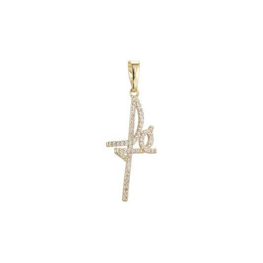 14K Gold spanish faith cross pendant