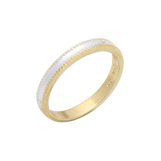 Wedding band Rose Gold, 14K Gold, two tone rings