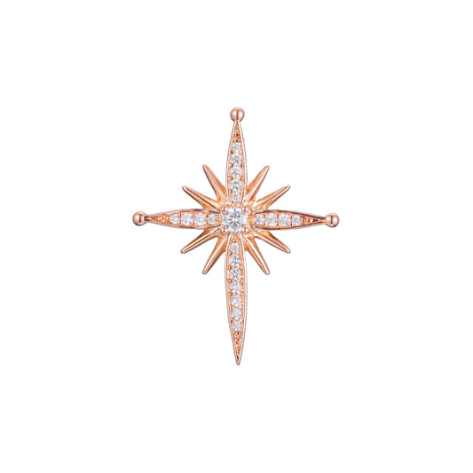 Cross pendant in Rose Gold two tone, 14K Gold plating colors