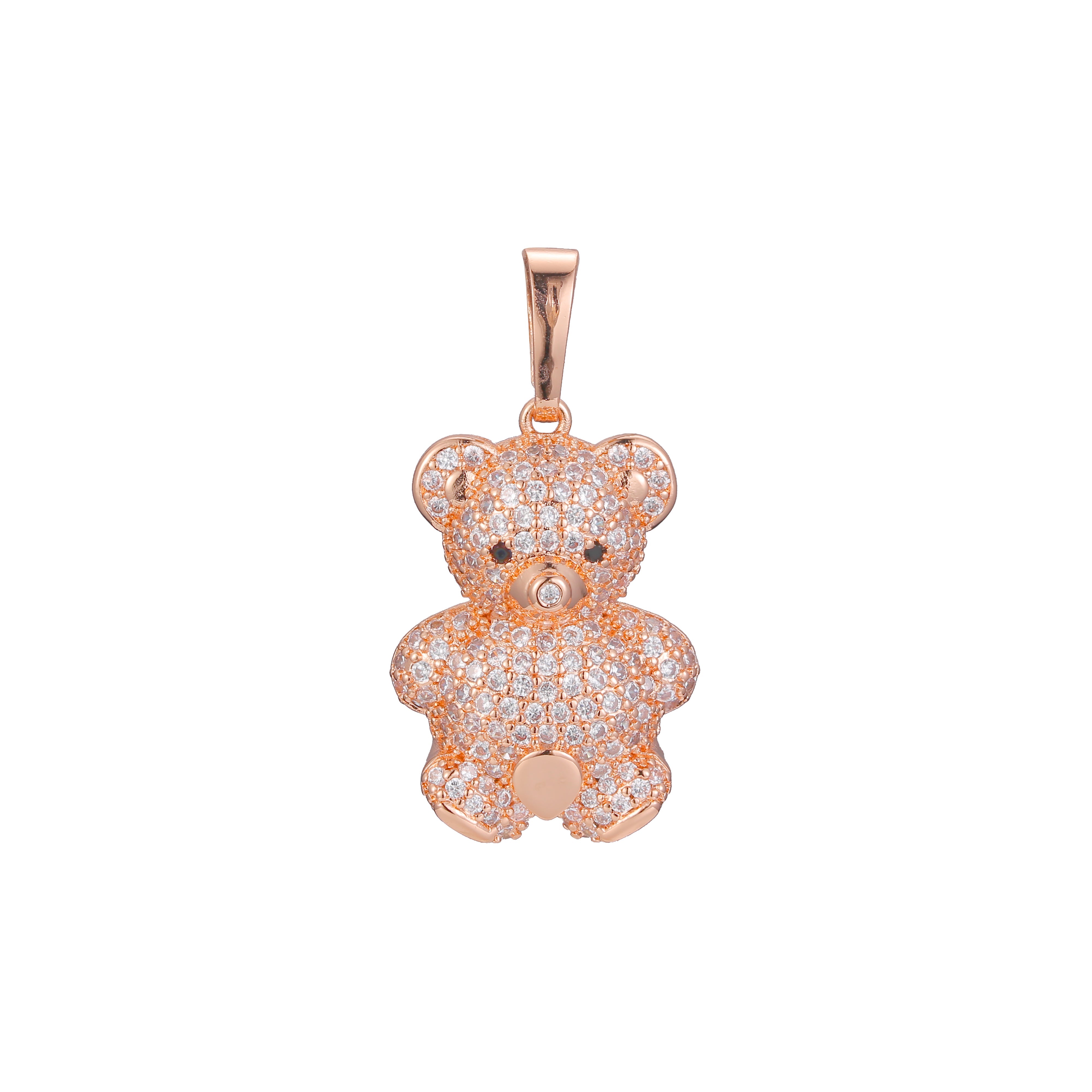 Bear animal pendant in Rose Gold, 14K Gold plating colors