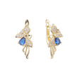 Butterfly clutser 14K Gold, Rose Gold, two tone earrings