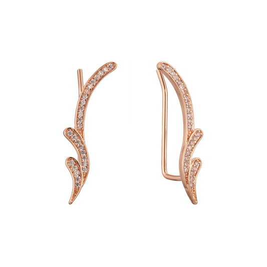 Crawler earrings in 14K Gold, Rose Gold plating colors