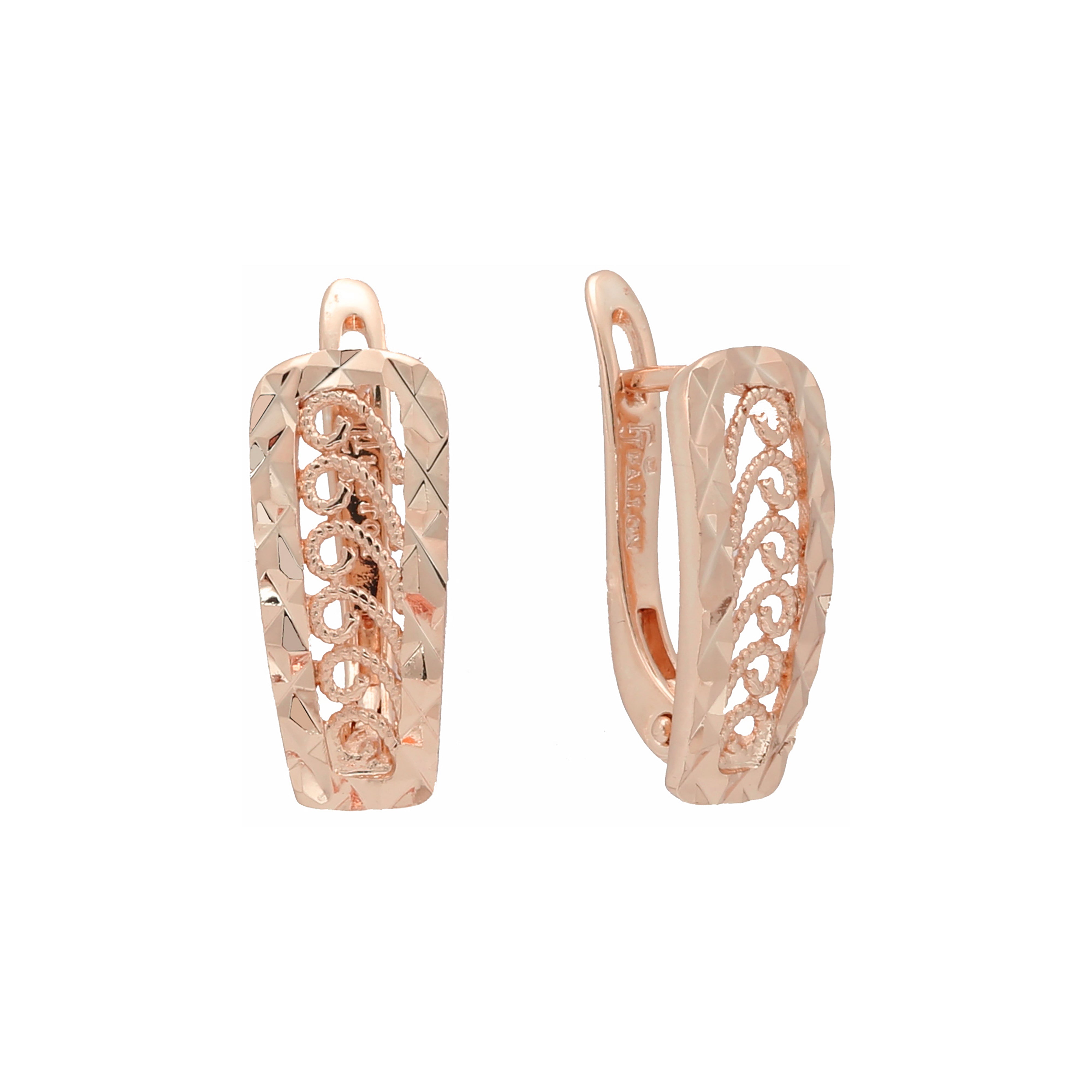 .Waves & tail of 9 Earrings in 14K Gold, Rose Gold, two tone plating colors